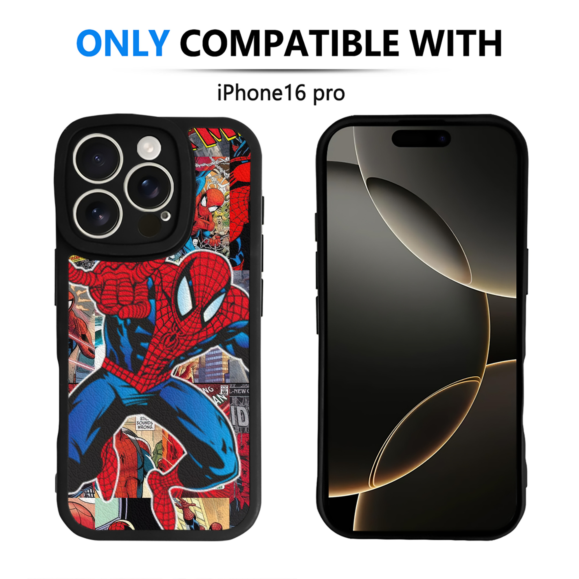 Spider Man スパイダーマン 【iPhone 16シリーズ対応】シリコンスマホケース（レザー調） 材質：シリコン